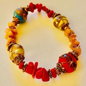 Multicolor Large Bead Bracelet